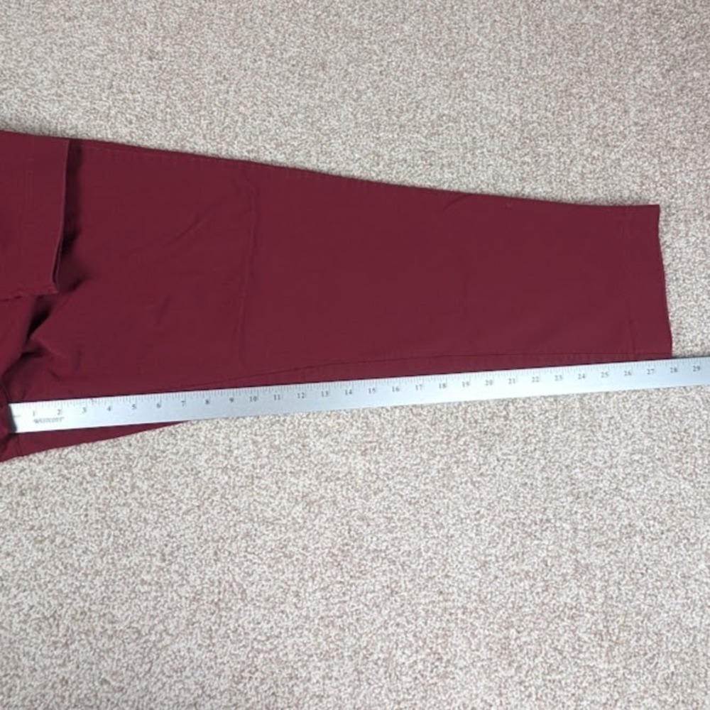 CJ Banks Women's Burgundy Mid Rise Cropped Straight Leg Pants Size‎ 24W - Picture 6 of 8